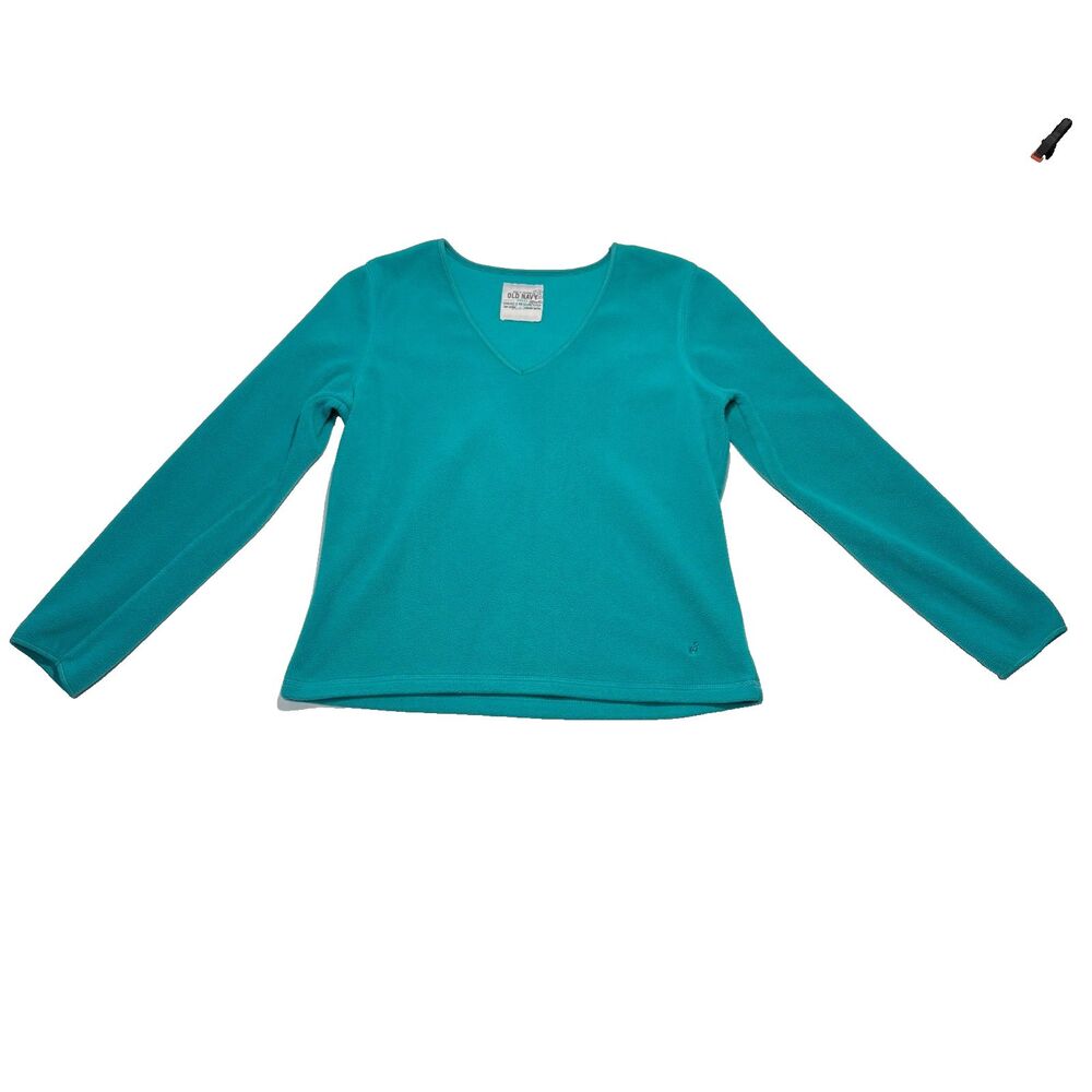 Vintage Old Navy Top Fleece Y2K Aqua Blue Holiday Cozy Soft Outdoor Sweater S